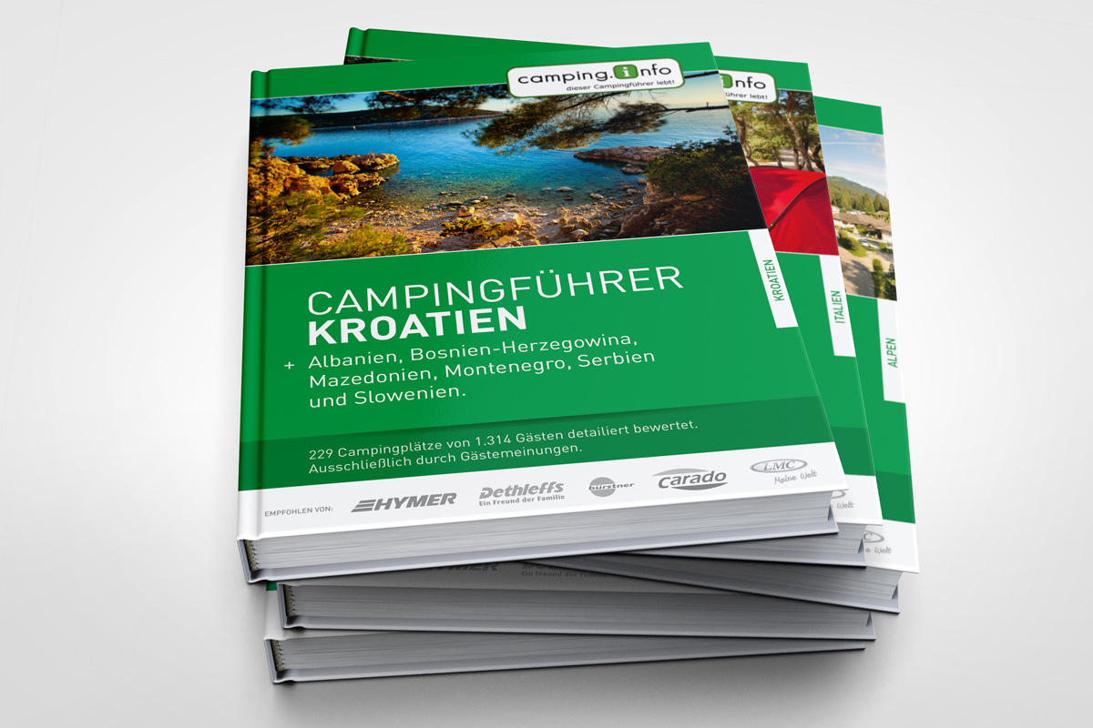 Booklet und Inlay Gestaltung für den Campingführer von Camping.Info